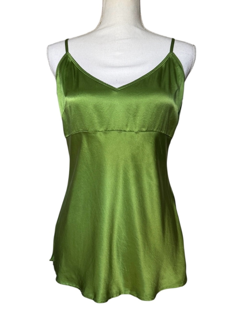 Caslon Women’s Bright Chartreuse Green Silk Tank - M